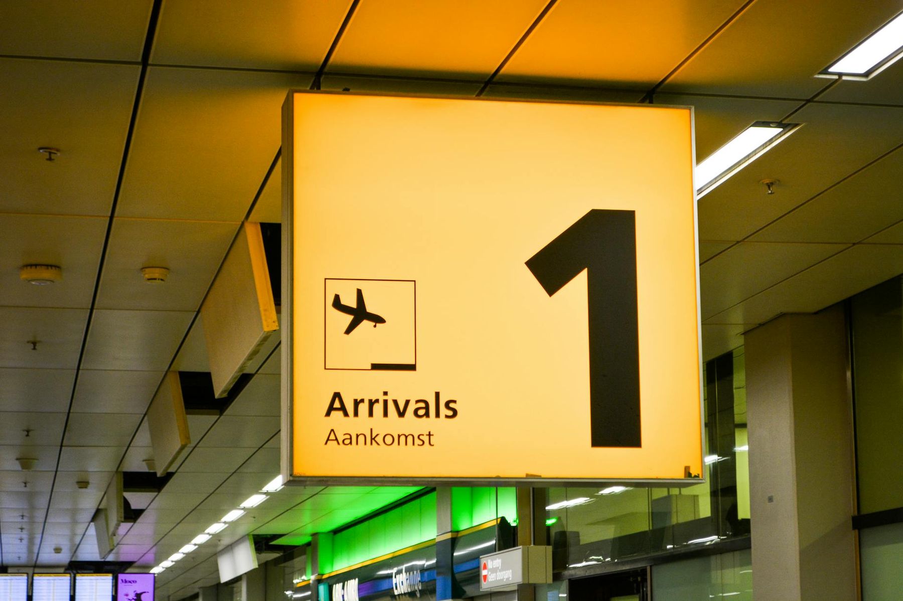 Airport arrivals area like Auckland International Airport terminal