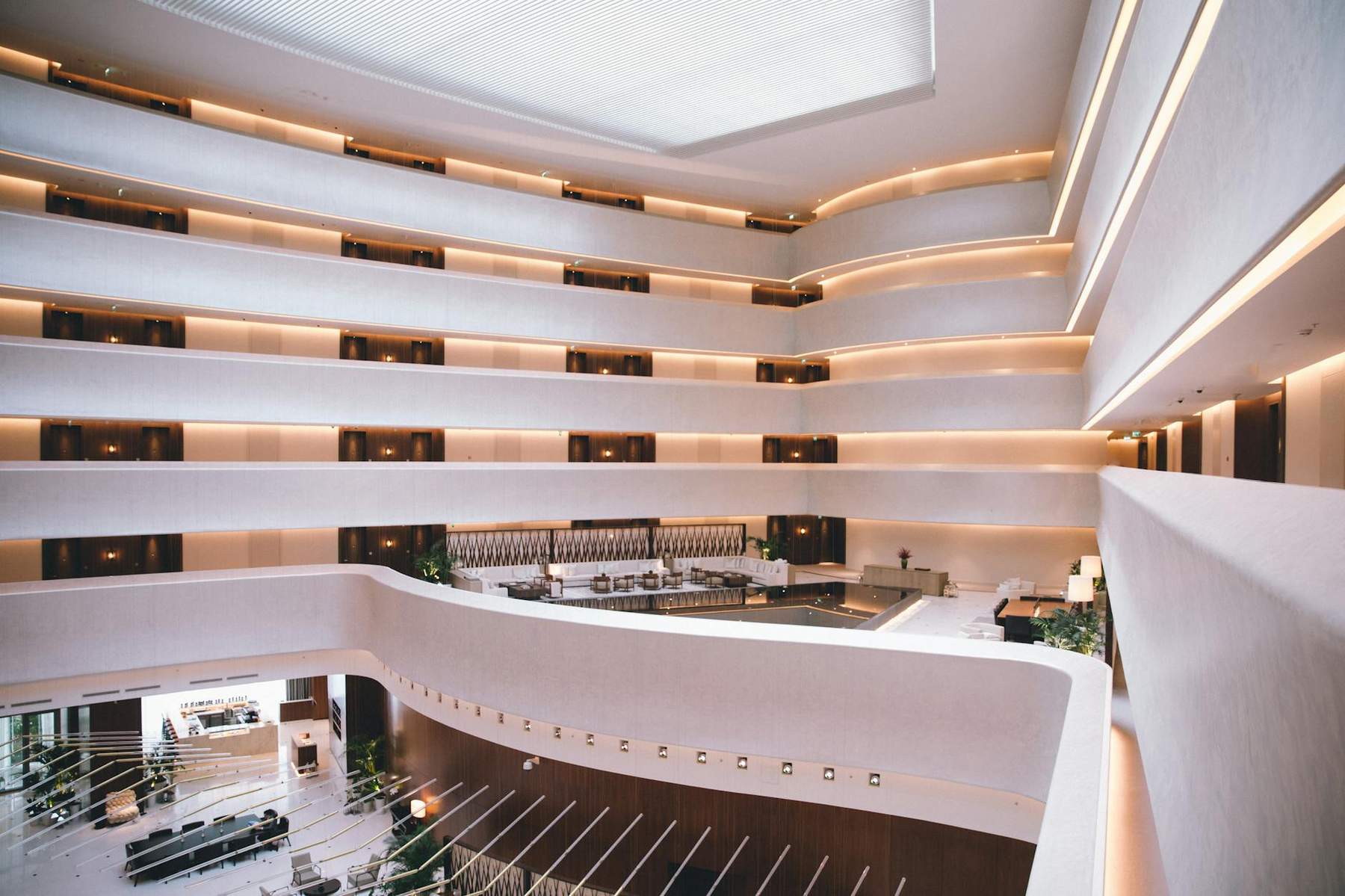 Modern Auckland CBD hotel lobby with sophisticated design for city centre stays