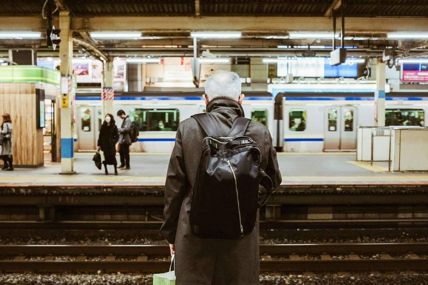 Modern train station platform similar to Britomart in downtown Auckland
